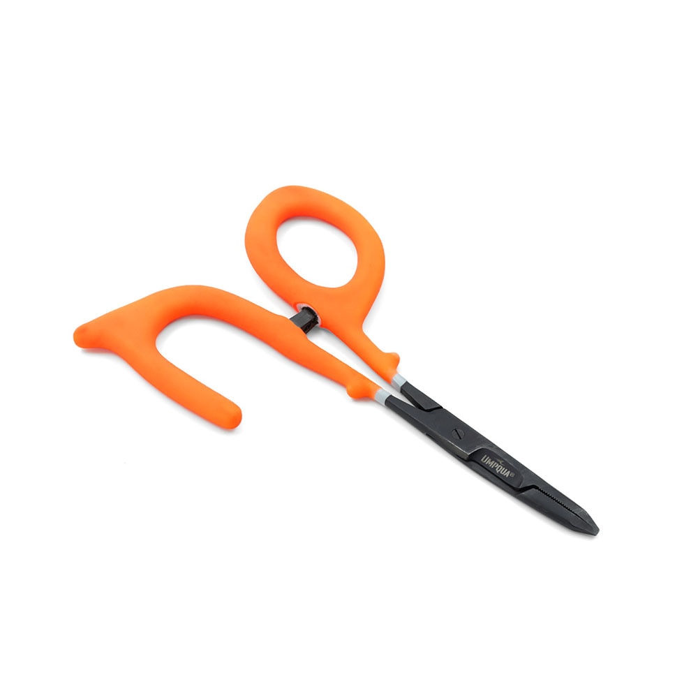 Umpqua River Grip PS 6" Open Scissor Clamp Straight in Hot Orange